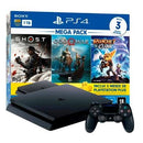 Console PlayStation 4 Slim 1TB Mega Pack  - Ghost of Tsushima, God of War e Ratchet & Clank